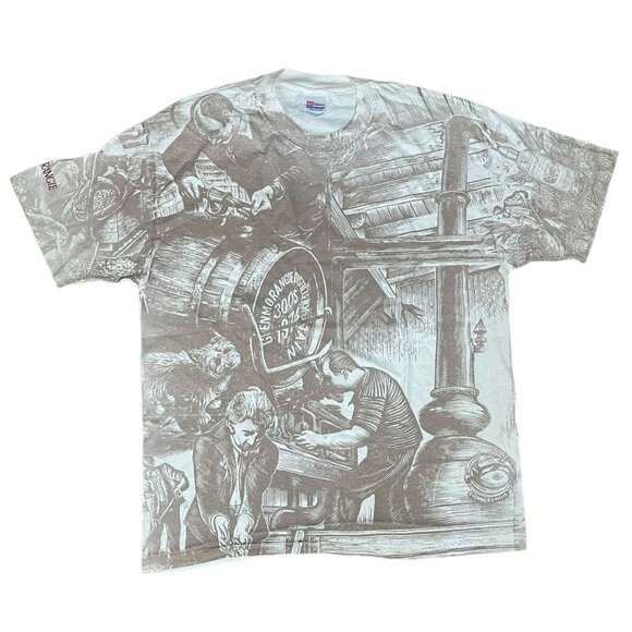 VTG Glenmorangie Scottish Scotch Whiskey All Over Print Tee